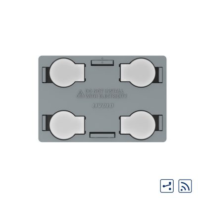 Modul intrerupator cvadruplu cap scara / cruce wireless cu touch Livolo, standard Italian