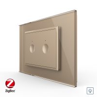 Intrerupator cu variator dublu cu touch Livolo cu rama din sticla, standard Italian, protocol ZigBee – Serie noua