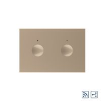 Modul intrerupator dublu cap scara / cruce wireless cu touch Livolo standard Italian, Serie noua culoare aurie