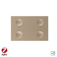 Modul intrerupator cvadruplu cap scara / cap cruce cu touch Livolo, protocol ZigBee, standard Italian, Serie noua culoare aurie