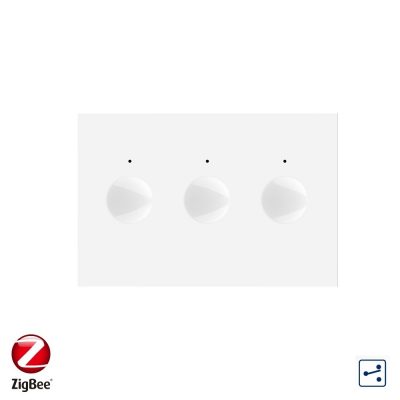 Modul intrerupator triplu cap scara / cap cruce cu touch Livolo, protocol ZigBee, standard Italian, Serie noua