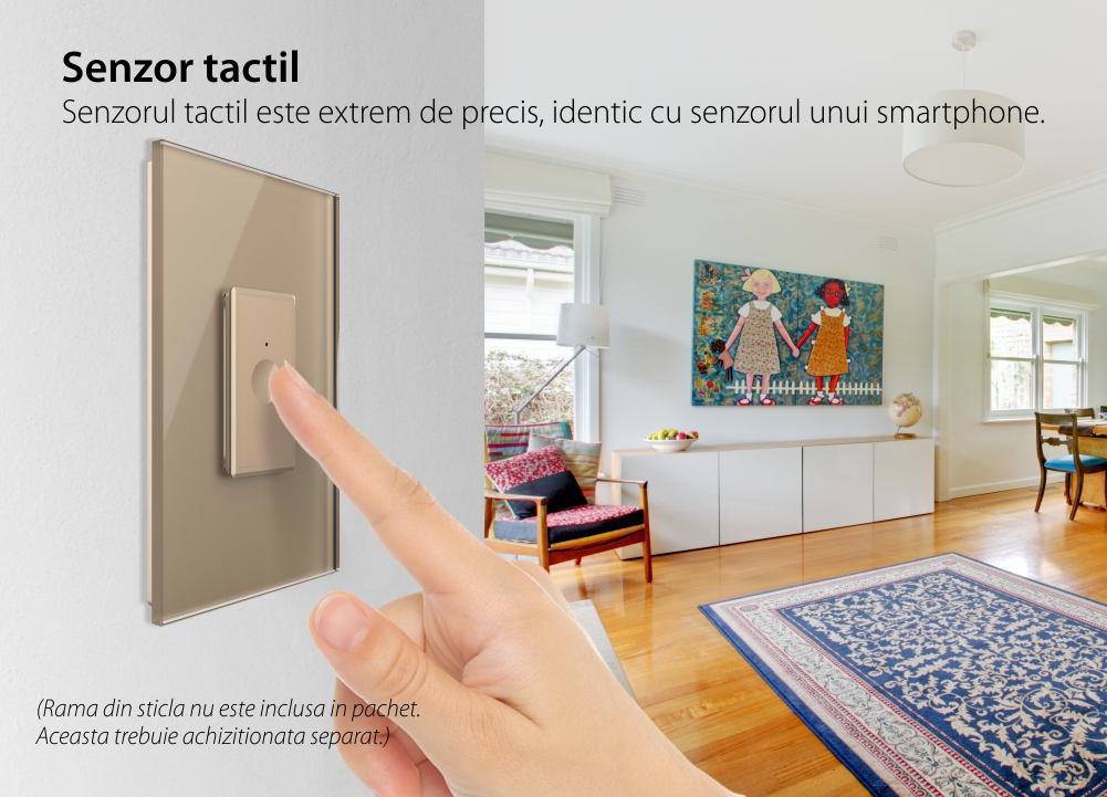 Modul intrerupator simplu cu touch Livolo 1M, protocol ZigBee, standard Italian, Serie noua