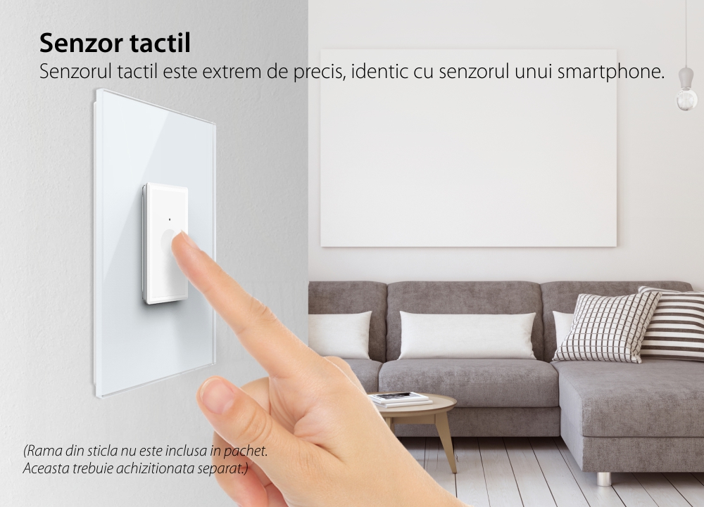 Modul intrerupator simplu cap scara / cruce cu touch Livolo 1M standard Italian, Serie noua