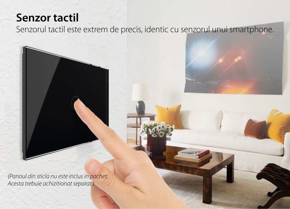 Modul intrerupator simplu wireless cu touch Livolo, standard Italian