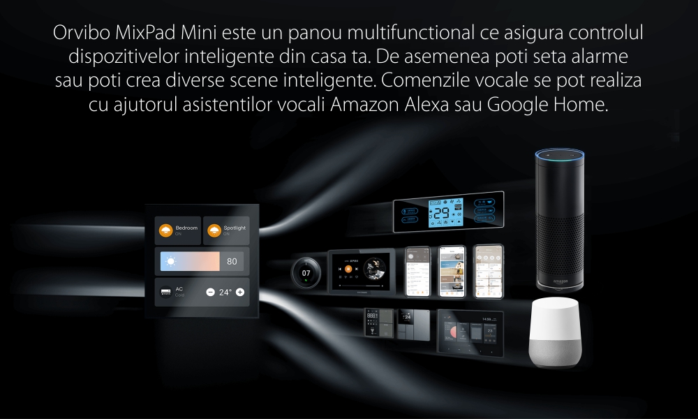 Panou multifunctional inteligent Orvibo MixPad Mini, Wi-Fi, Display 4″, Control vocal / aplicatie