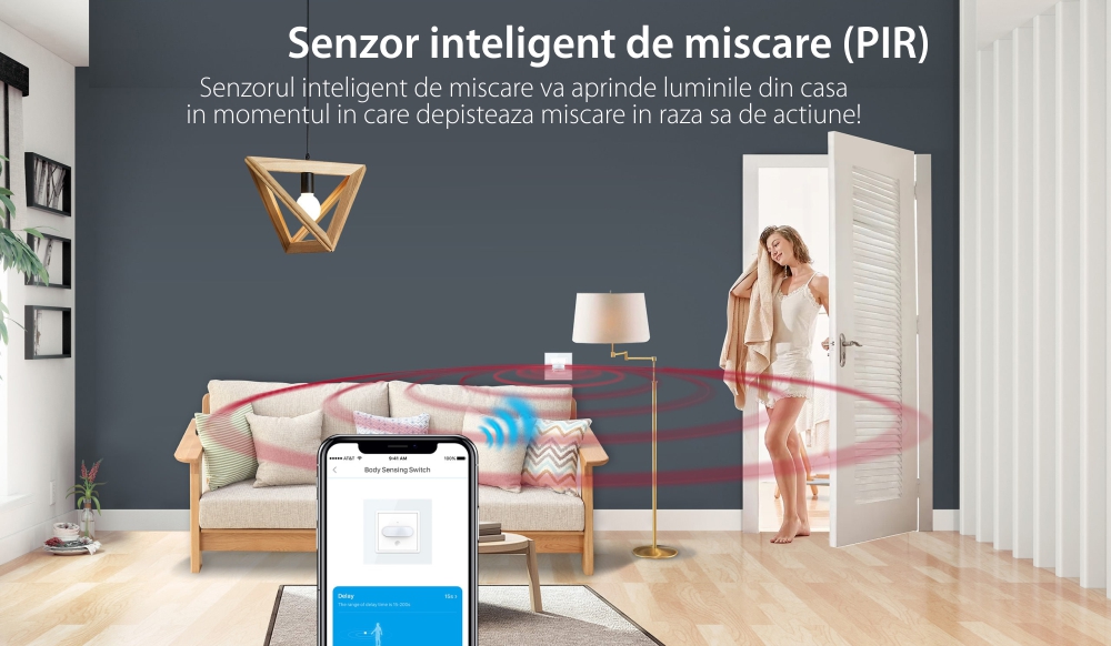 Modul senzor de miscare PIR Livolo, protocol ZigBee