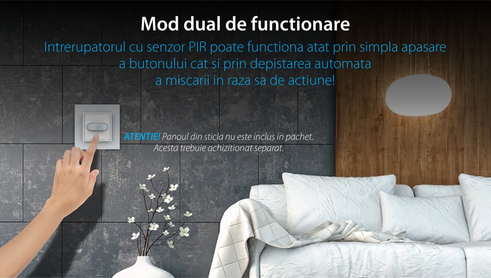 Modul senzor de miscare PIR Livolo, protocol ZigBee