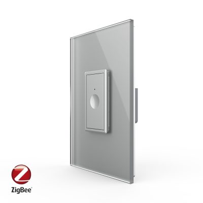 Intrerupator Simplu cu Touch Livolo cu Rama Din Sticla 1M, Zigbee – Serie Noua culoare gri