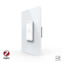 Intrerupator Simplu Cap Scara / Cruce cu Touch Livolo cu Rama Din Sticla 1M, Zigbee – Serie Noua