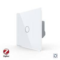 Intrerupator Simplu cu Reset si Contact Uscat Livolo cu Rama din Sticla, ZigBee – Serie Noua