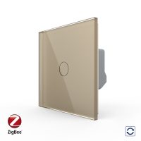 Intrerupator Simplu cu Reset si Contact Uscat Livolo cu Rama din Sticla, ZigBee – Serie Noua