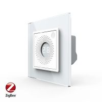 Senzor de Temperatura si Umiditate Livolo cu Rama din Sticla, Protocol Zigbee