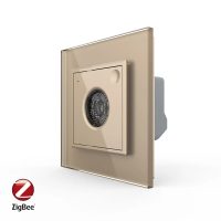 Senzor Control Sunet si Lumini Livolo cu Rama din Sticla, Protocol Zigbee culoare aurie