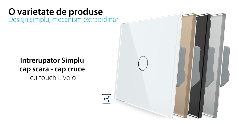 Intrerupator Simplu Cap Scara / Cruce LIVOLO cu Touch – Serie Noua