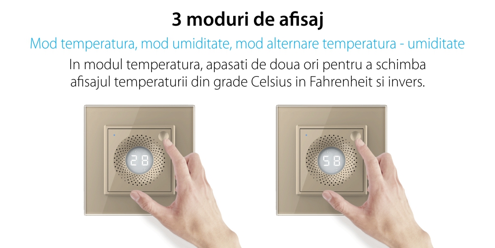 Modul Senzor de Temperatura si Umiditate Livolo, ZigBee