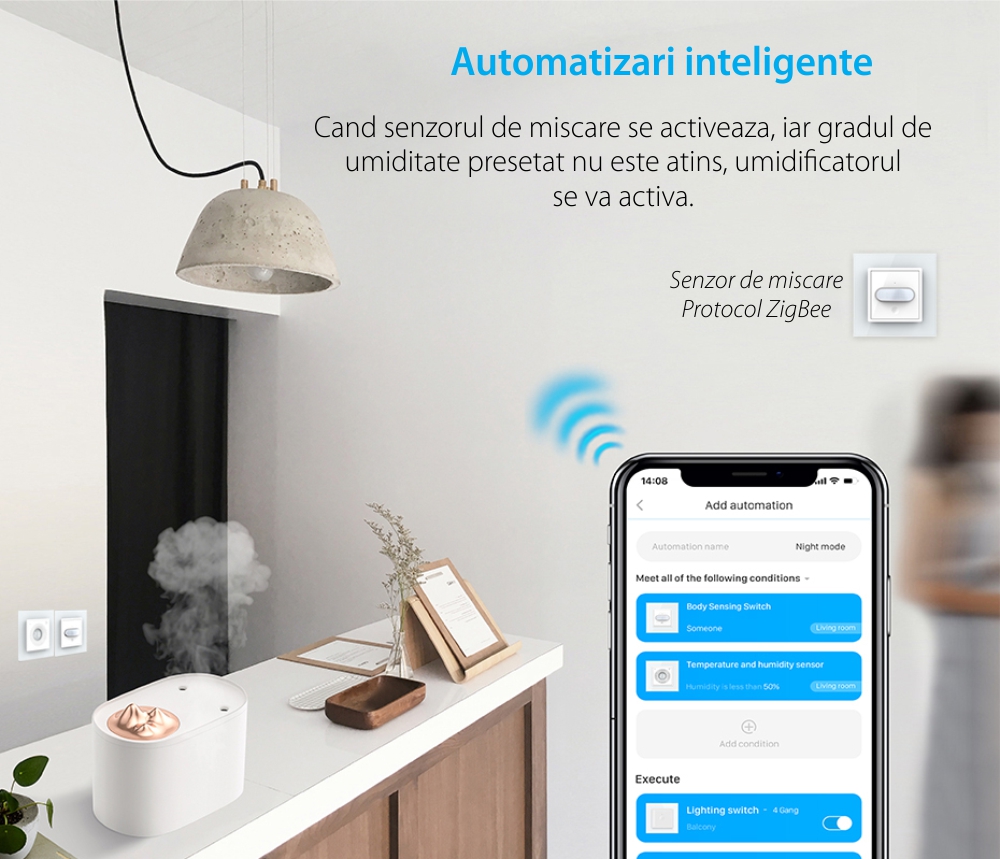 Modul Senzor de Temperatura si Umiditate Livolo, ZigBee