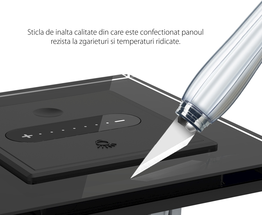 Intrerupator Simplu Cap Scara / Cruce cu Variator Livolo cu Rama din Sticla, ZigBee – Serie Noua