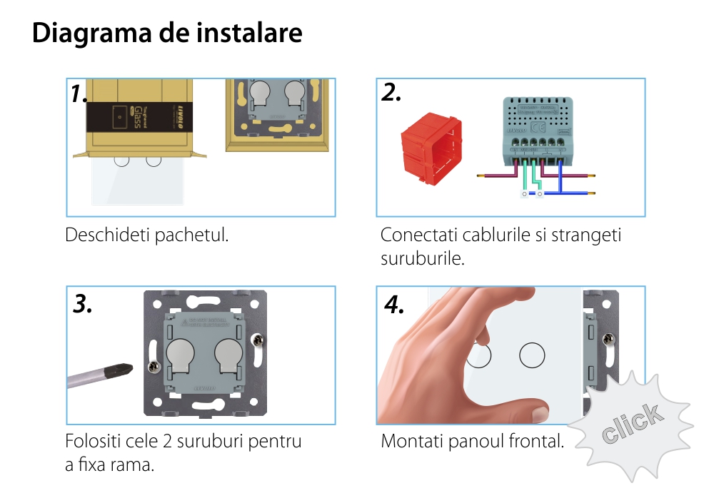 Intrerupator Dublu cu Reset si Contact Uscat Livolo cu Rama din Sticla, ZigBee – Serie Noua