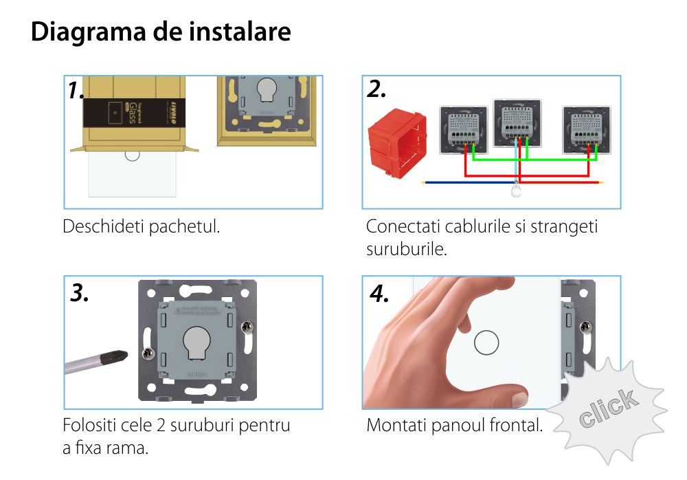 Modul Intrerupator Simplu cu Reset si Contact Uscat Livolo, ZigBee – Serie Noua