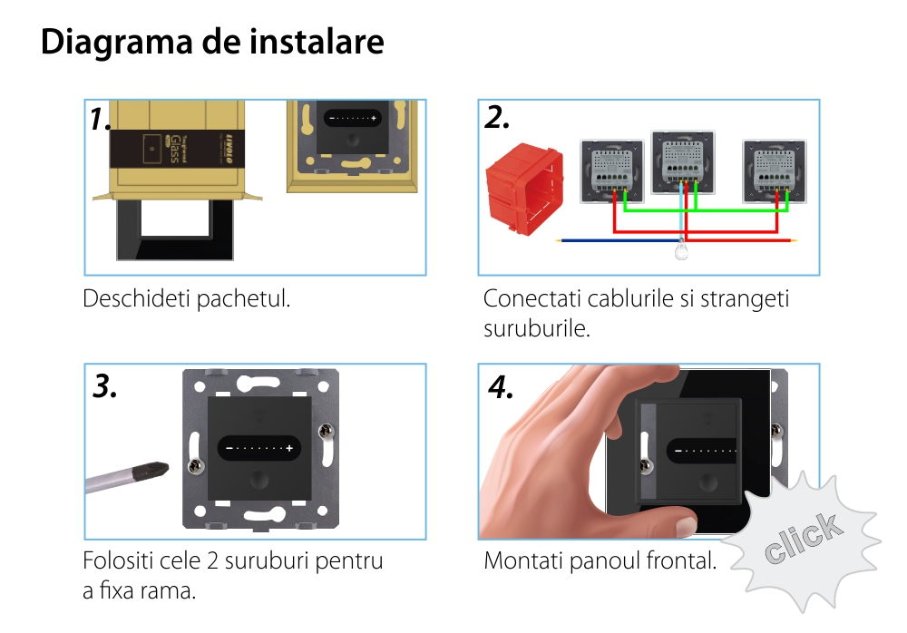 Intrerupator Simplu Cap Scara / Cruce cu Variator Livolo cu Rama din Sticla, ZigBee – Serie Noua