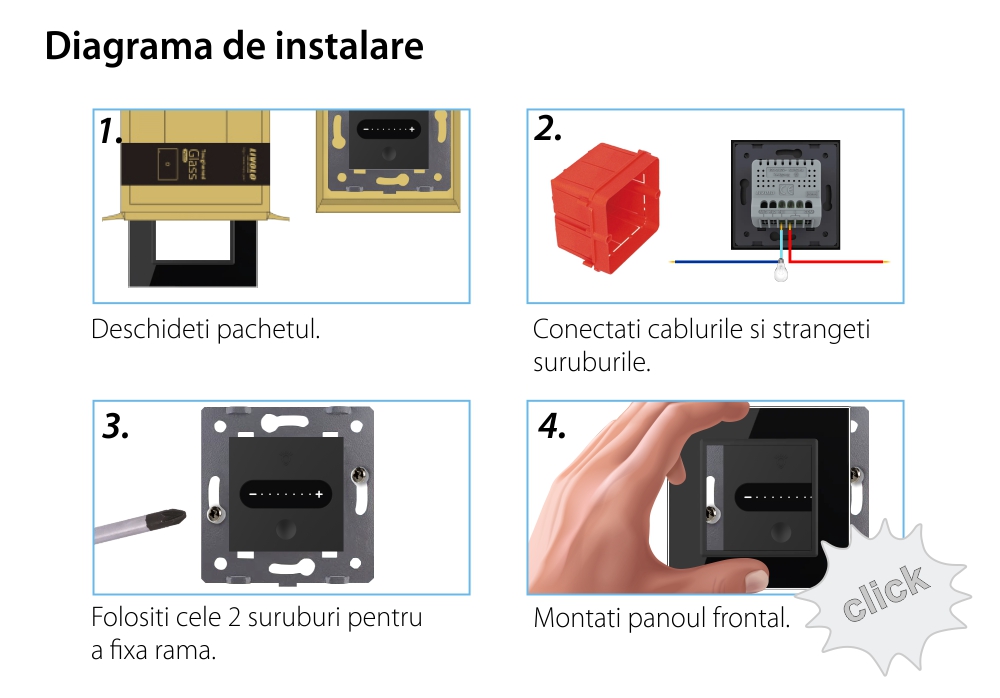 Intrerupator Simplu cu Variator Livolo cu Rama din Sticla, ZigBee – Serie Noua