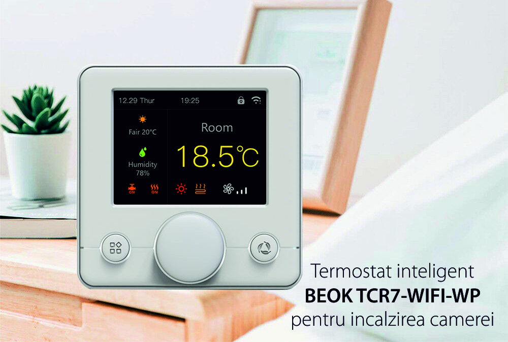 Termostat pentru incalzirea termica cu gaz BeOk TCR7-WIFI-WP