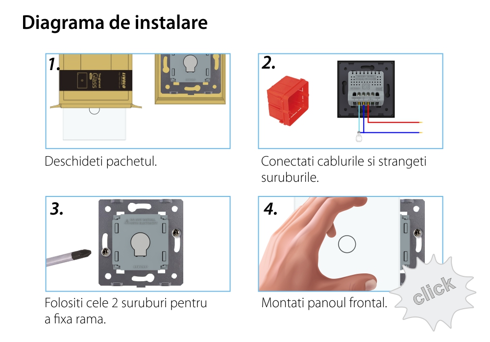 Intrerupator Simplu Wi-Fi LIVOLO cu Touch – Serie Noua