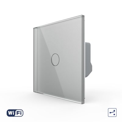 Intrerupator Simplu Cap / Cruce Wi-Fi cu Touch LIVOLO – Serie Noua culoare gri