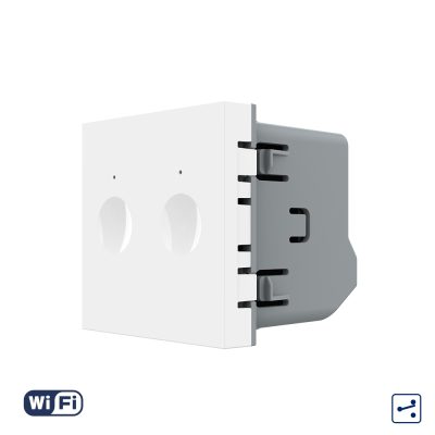 Modul Intrerupator Dublu Cap Scara / Cruce Wi-Fi cu Touch LIVOLO – Serie Noua, Alb