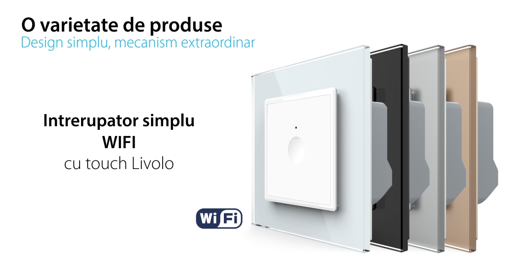 Intrerupator Simplu Wi-Fi cu Touch LIVOLO cu Rama din Sticla – Serie Noua