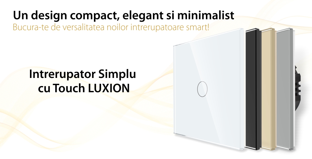 Intrerupator Simplu cu Touch din Sticla LUXION, 500W