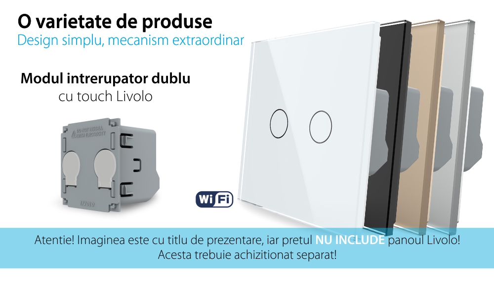 Modul Intrerupator Dublu Wi-Fi cu Touch LIVOLO – Serie Noua