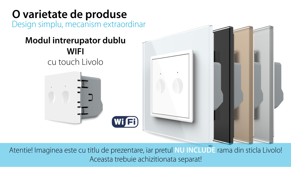 Modul Intrerupator Dublu Wi-Fi cu Touch LIVOLO – Serie Noua