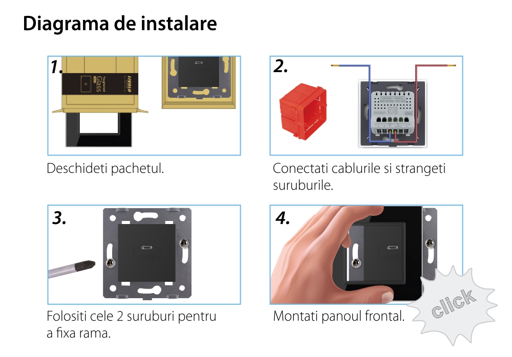 Priza USB Tip C Livolo cu Rama din Sticla