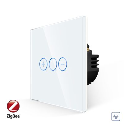 Intrerupator Simplu cu Variator cu Touch din Sticla LUXION, protocol Zigbee