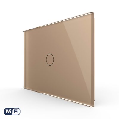 Intrerupator Simplu Wi-Fi cu Touch LIVOLO din Sticla, standard Italian – Serie Noua culoare aurie