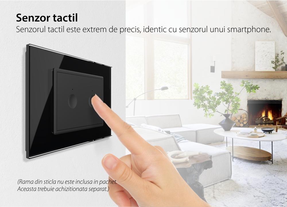 Modul Intrerupator Dublu WIFI cu Touch LIVOLO, standard italian – Serie Noua, Alb