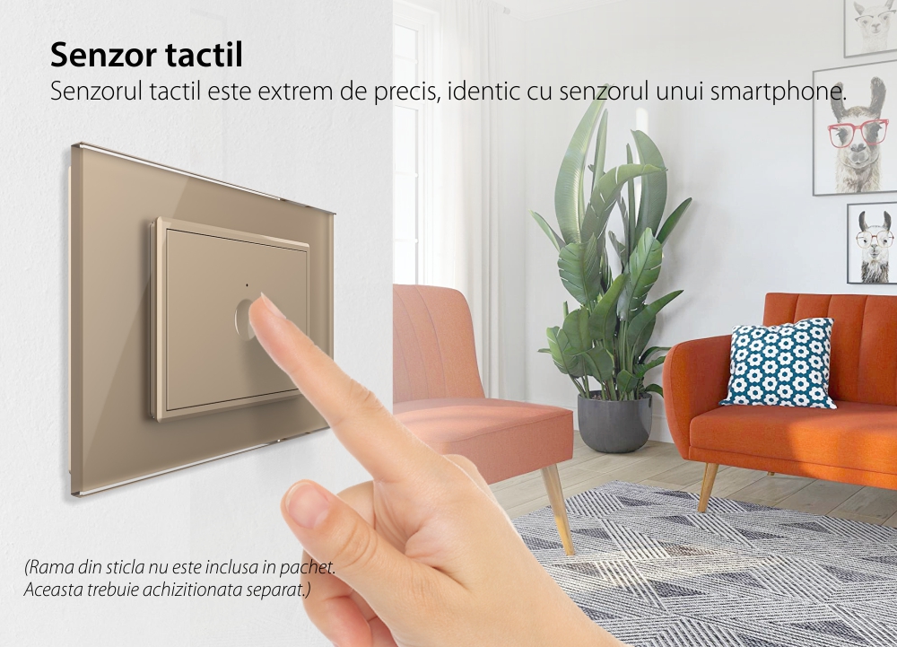 Modul Intrerupator Simplu WIFI cu Touch LIVOLO, standard italian – Serie Noua