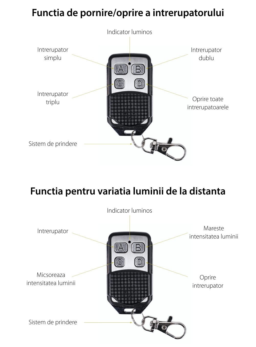 Telecomanda tip breloc LUXION