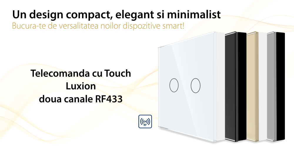 Telecomanda cu Touch Screen si 2 Canale RF433 LUXION