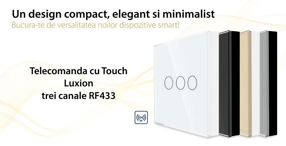 Telecomanda cu Touch Screen si 3 Canale RF433 LUXION