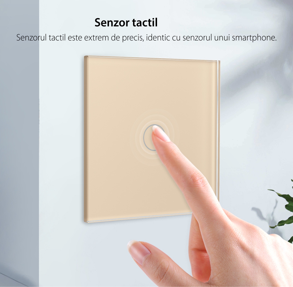 Buton Sonerie cu Touch LIVOLO din Sticla – Serie Noua