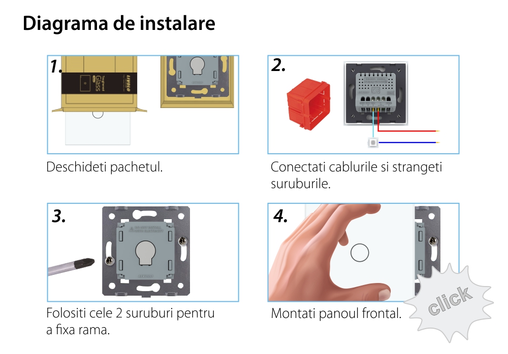 Buton Sonerie cu Touch LIVOLO din Sticla – Serie Noua