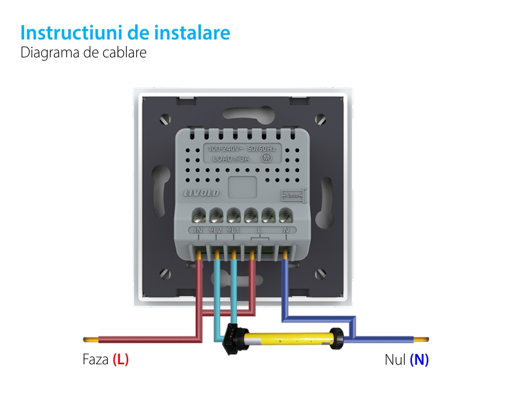 Intrerupator Draperie cu Touch LIVOLO din Sticla – Serie Noua