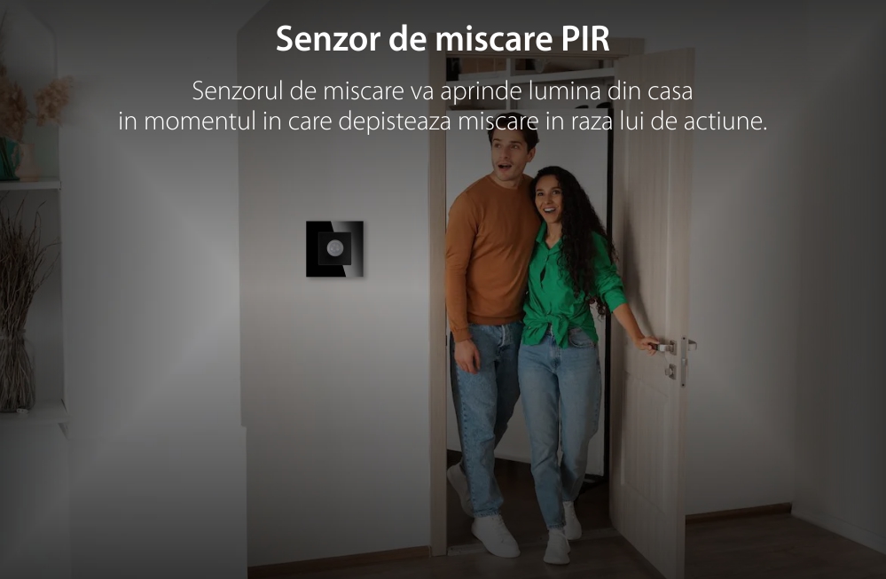 Senzor de Miscare PIR LUXION cu Rama din Sticla