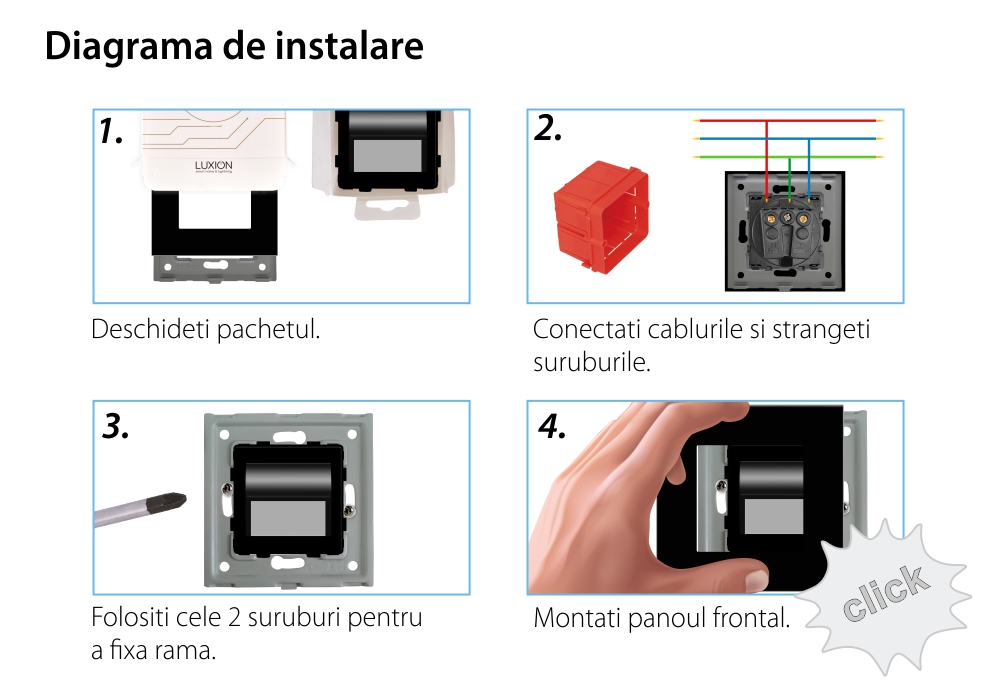 Lampa de Veghe LUXION cu Rama de Sticla