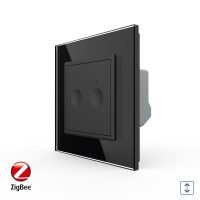 Intrerupator Draperie cu Touch LIVOLO cu Rama din Sticla, Protocol ZigBee culoare neagra