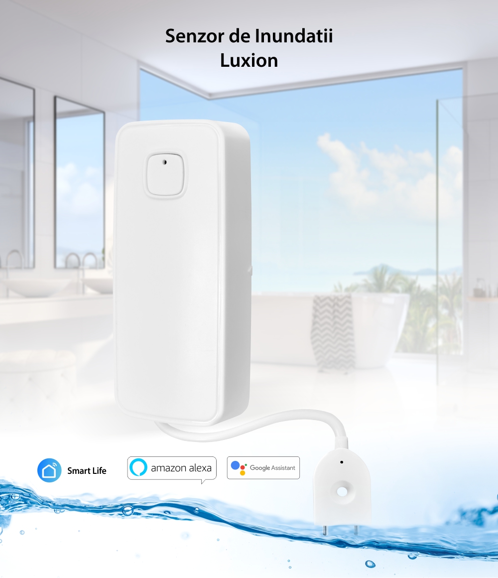 Senzor de inundatii LUXION, Wi-Fi, Control aplicatie