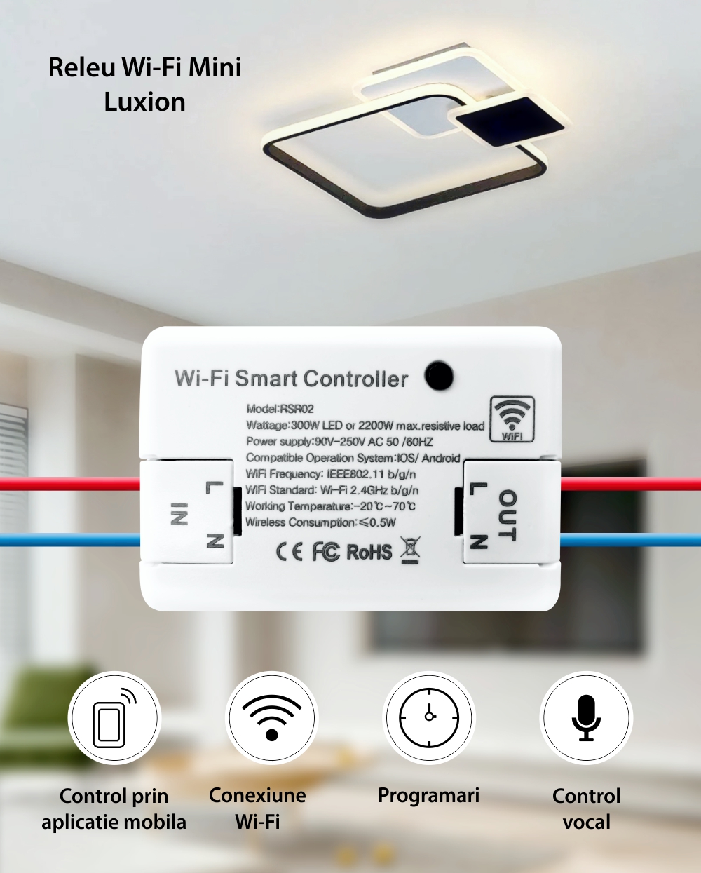 Releu Wi-Fi LUXION Mini, Control aplicatie, Programari