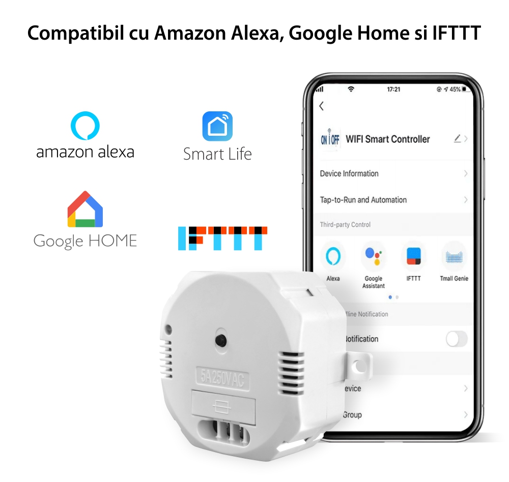 Releu Wi-Fi LUXION, Control aplicatie, Programari